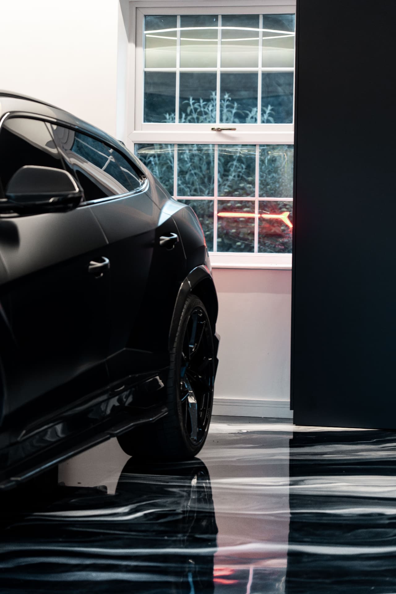 Residential microcement overlay finish.