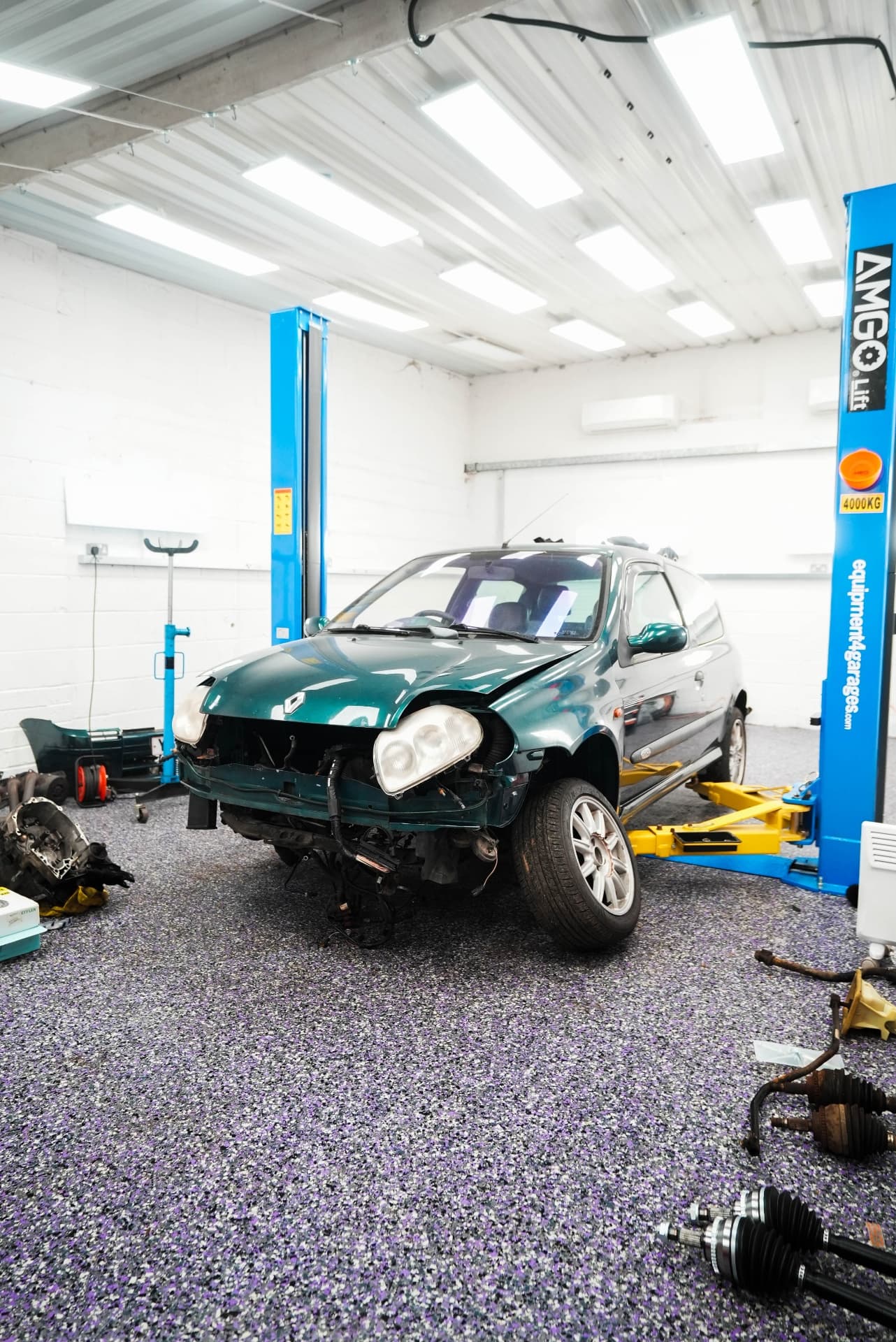 Angle shot of flake workshop installation.