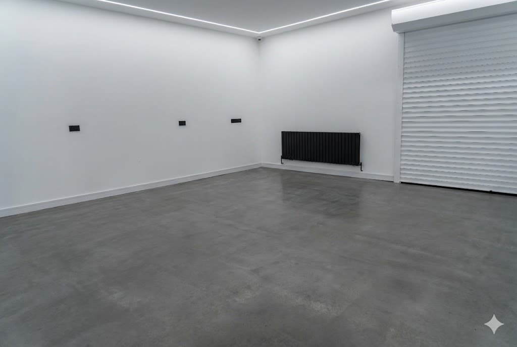 Before: bare concrete floor